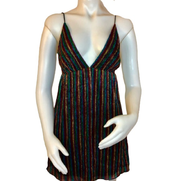 Forever 21 Dresses & Skirts - NWT Rainbow Metallic Flare Dress